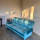 Vintage Blue Velvet Space-Age Sofa & Armchairs - 60's