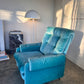 Vintage Blue Velvet Space-Age Sofa & Armchairs - 60's
