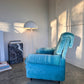 Vintage Blue Velvet Space-Age Sofa & Armchairs - 60's