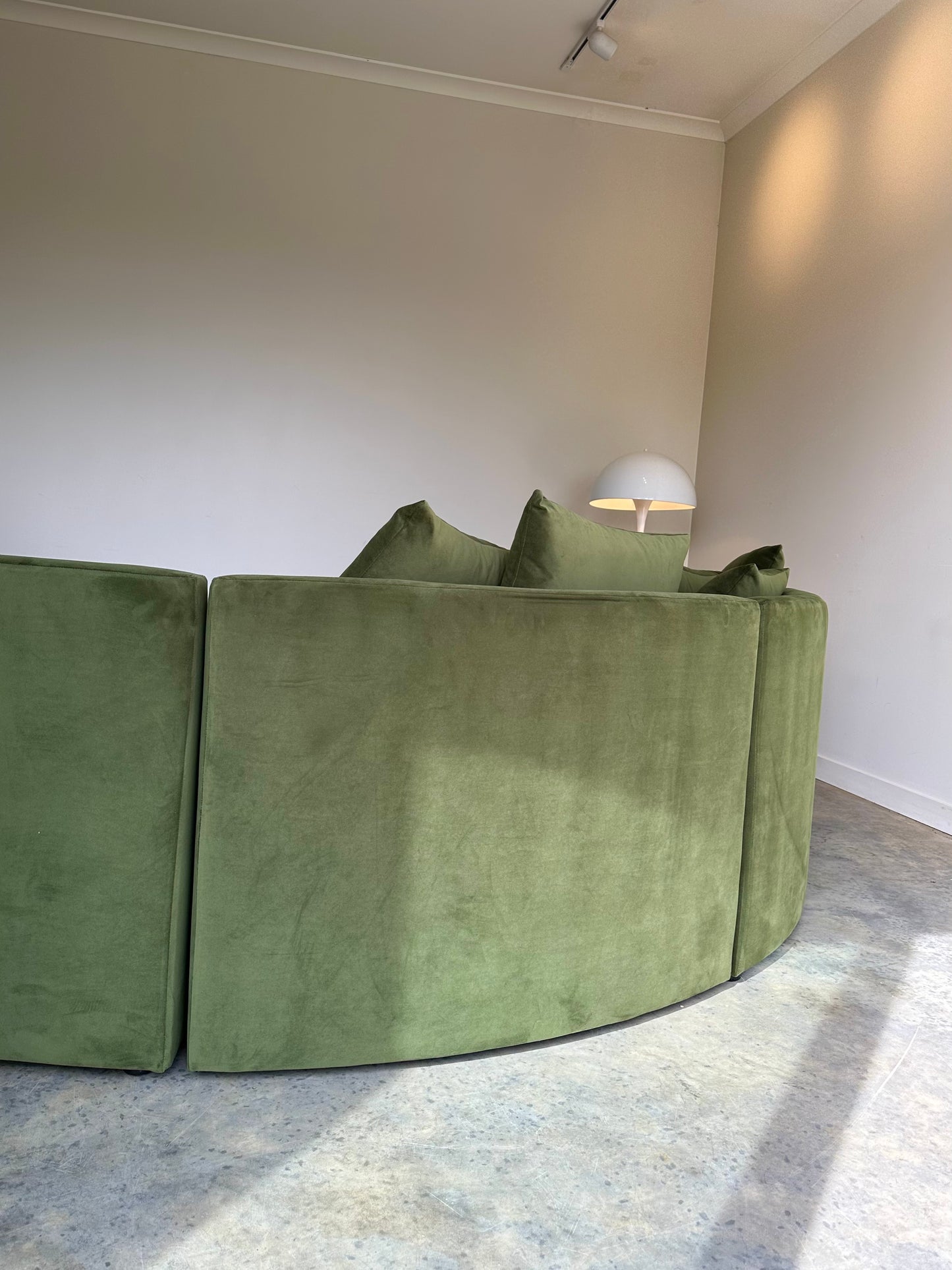 Large Modular Serpentine Sofa - Green Velvet
