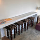 Vintage Chunky Timber Stools - Set of Four