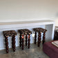 Vintage Chunky Timber Stools - Set of Four