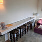 Vintage Chunky Timber Stools - Set of Four
