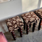 Vintage Chunky Timber Stools - Set of Four