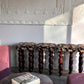Vintage Chunky Timber Stools - Set of Four