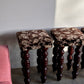 Vintage Chunky Timber Stools - Set of Four