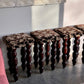 Vintage Chunky Timber Stools - Set of Four