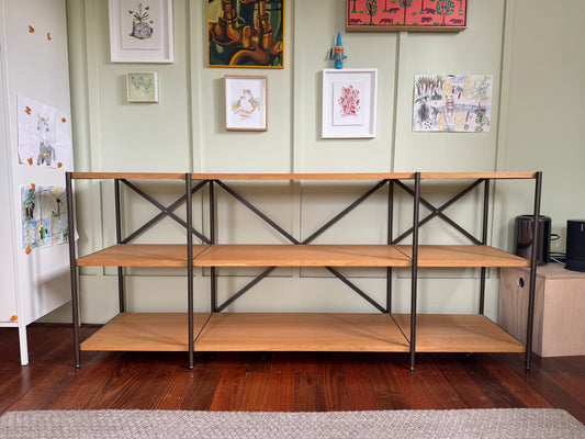 Jardan Oak and Steel Shelves