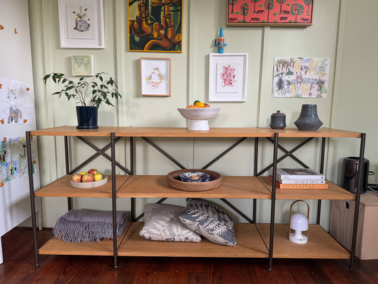 Jardan Oak and Steel Shelves