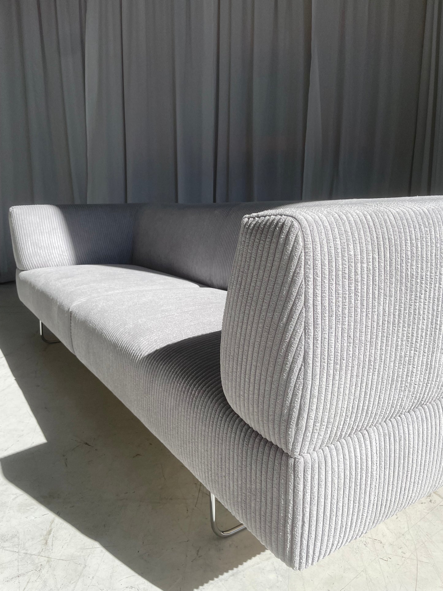 Custom Grey Corduroy Jardan Horizon Sofa
