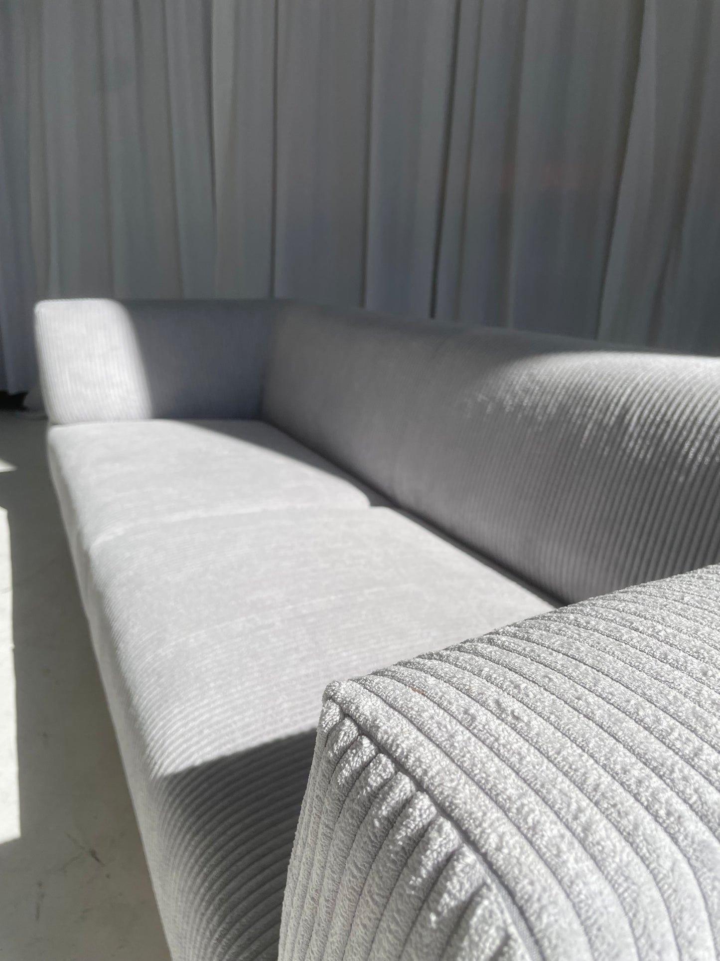 Custom Grey Corduroy Jardan Horizon Sofa