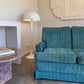 Vintage Blue / Green Striped Midcentury Sofa, 60’s