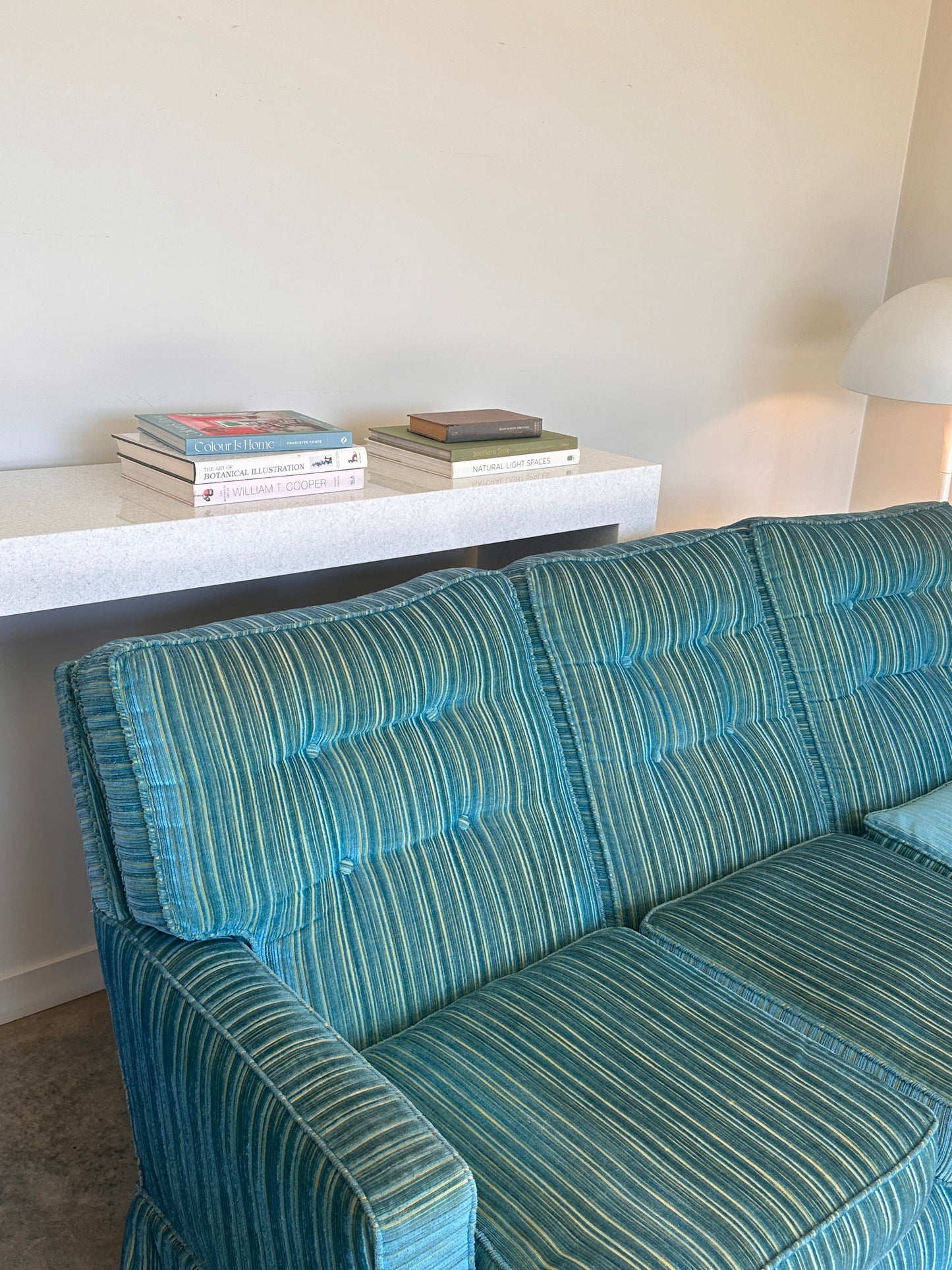 Vintage Blue / Green Striped Midcentury Sofa, 60’s