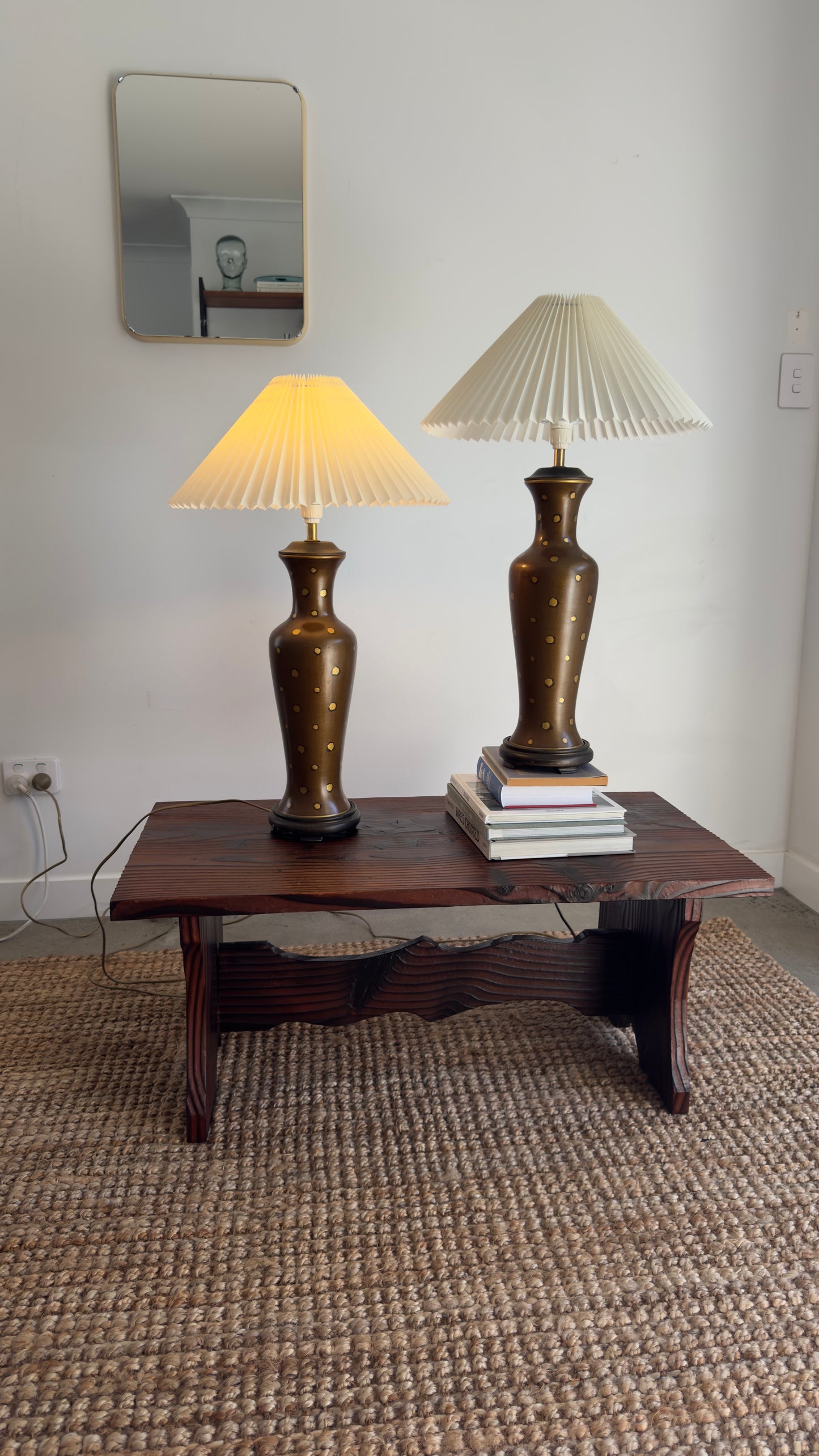 Vintage Asian inspired Polka Dot Lamps
