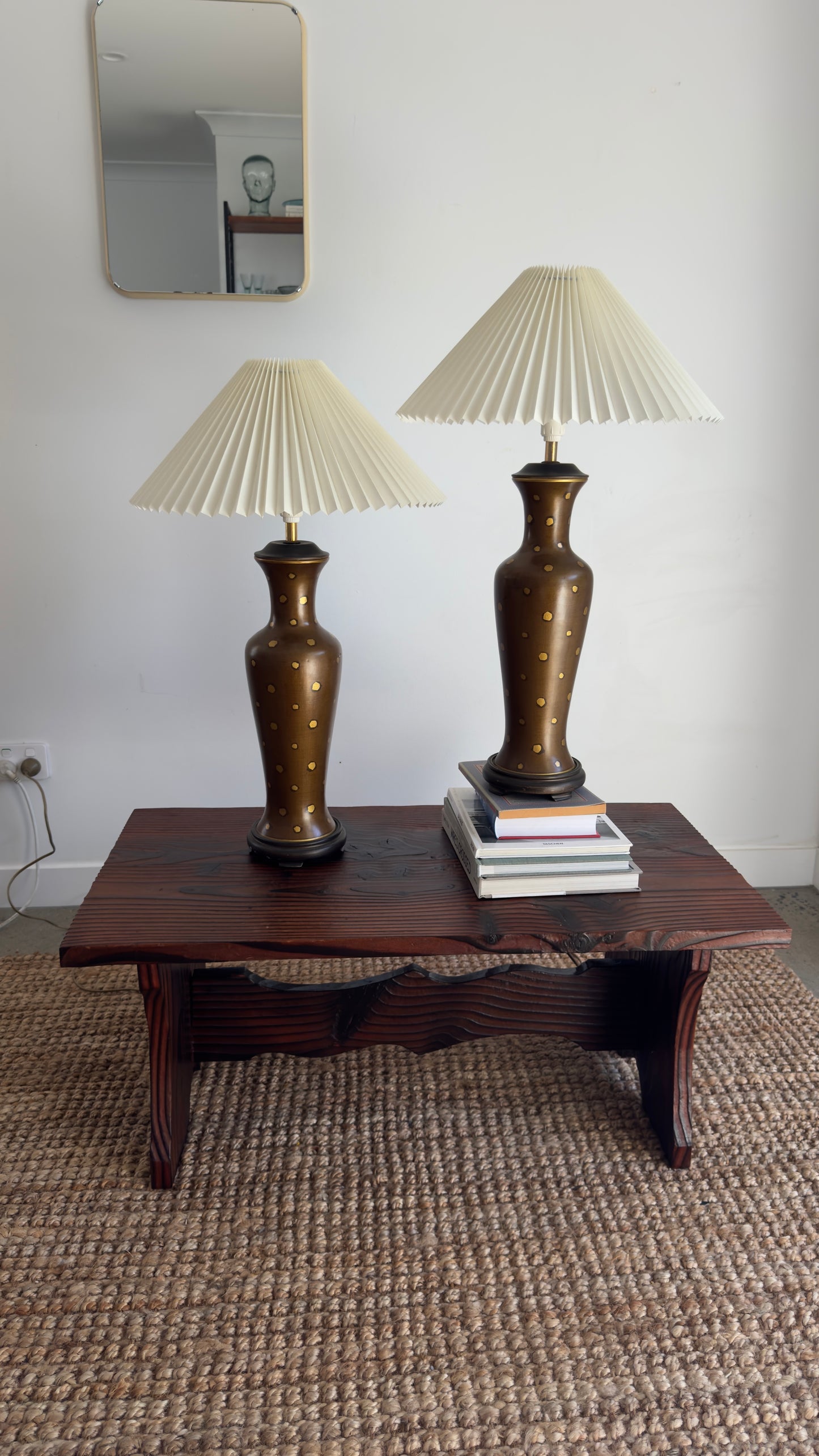 Vintage Asian inspired Polka Dot Lamps