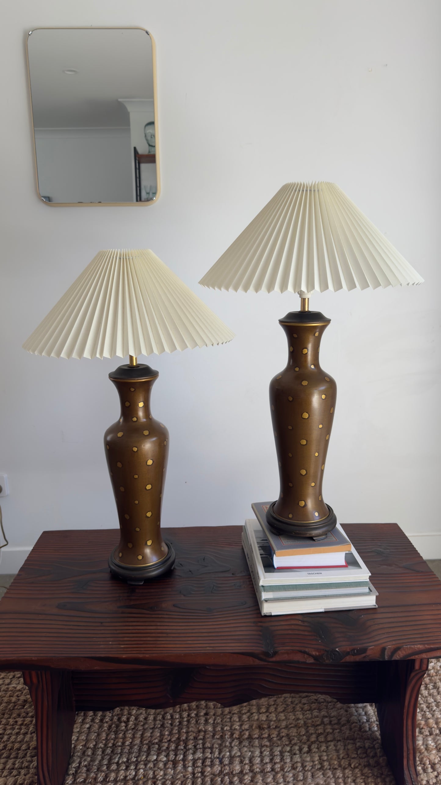 Vintage Asian inspired Polka Dot Lamps