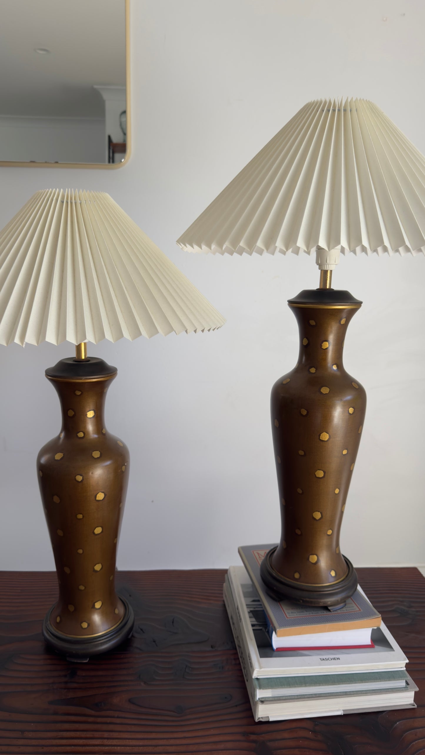 Vintage Asian inspired Polka Dot Lamps