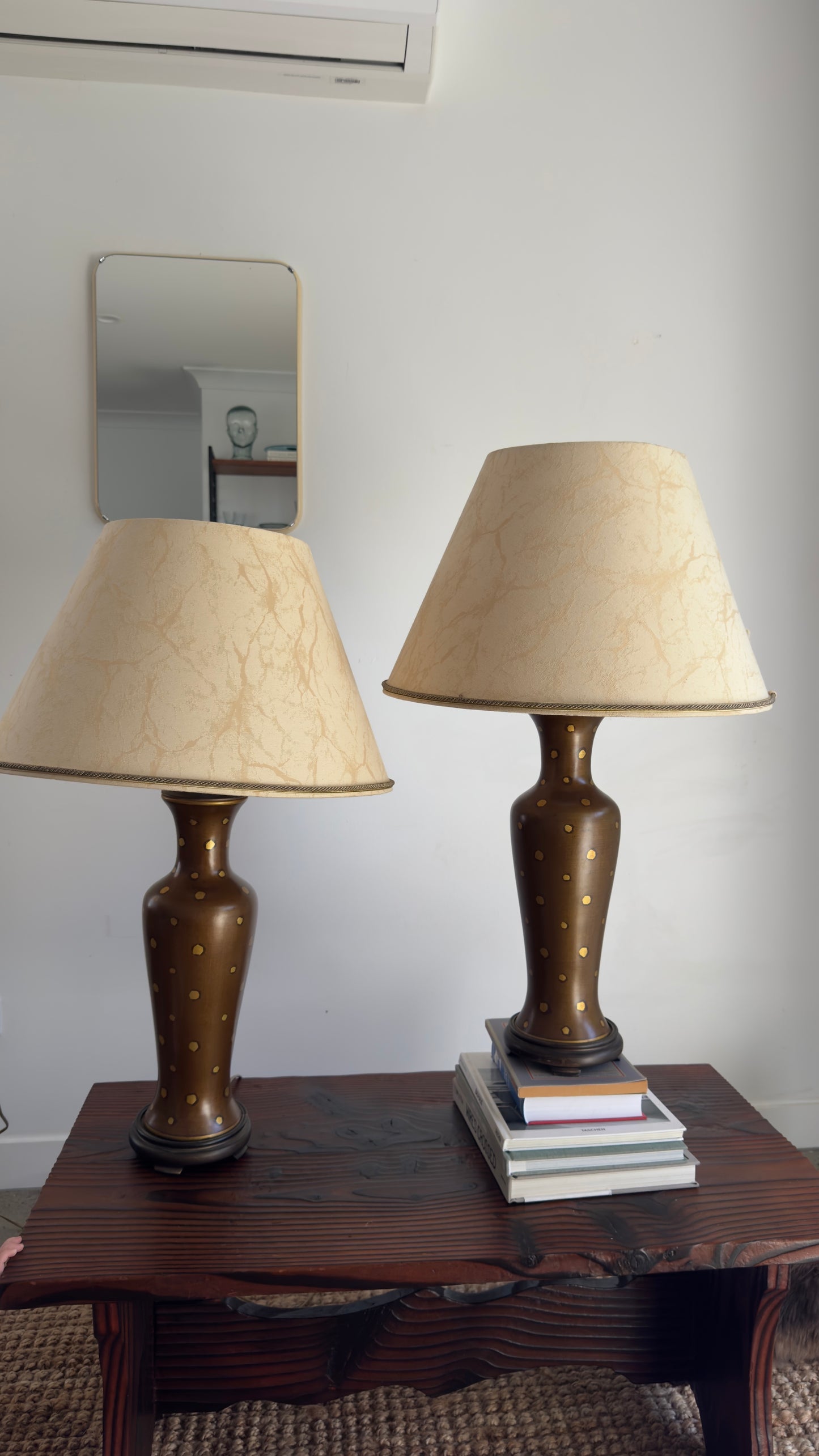 Vintage Asian inspired Polka Dot Lamps