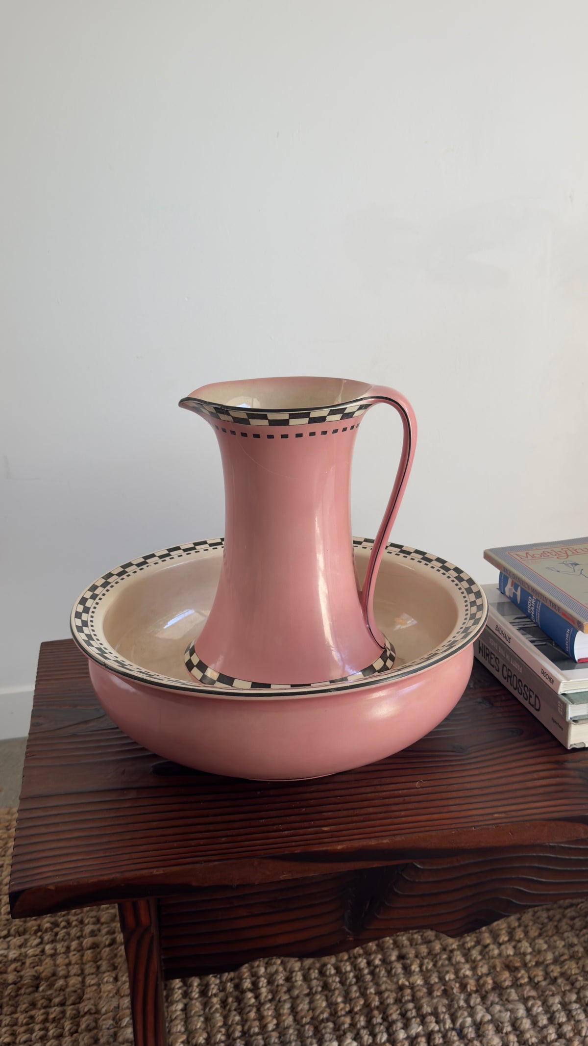 Vintage Pink & Checkerboard Bathing Set