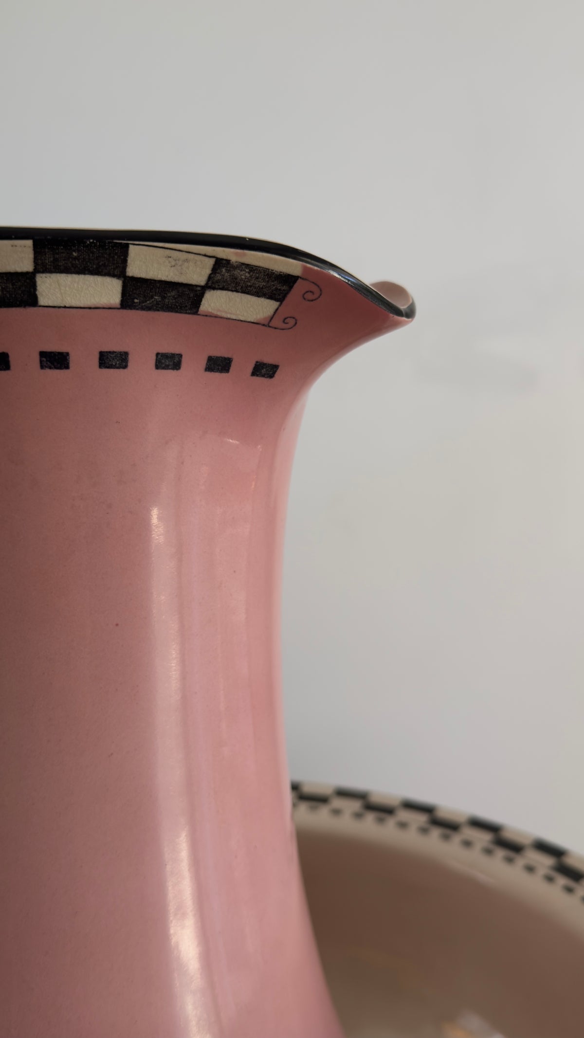 Vintage Pink & Checkerboard Bathing Set