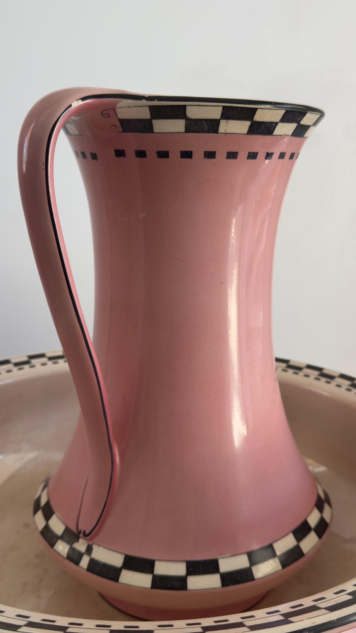 Vintage Pink & Checkerboard Bathing Set