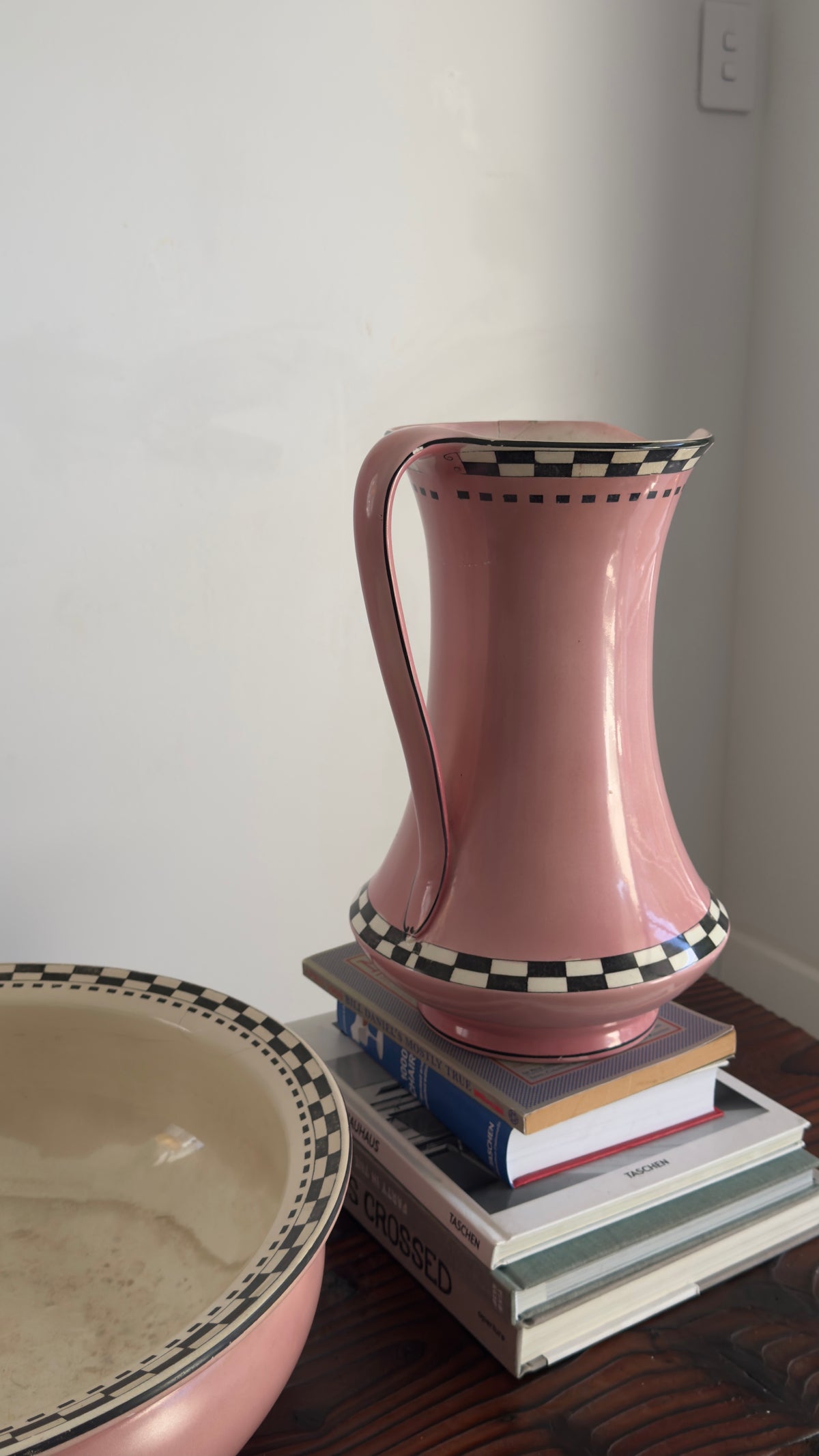 Vintage Pink & Checkerboard Bathing Set