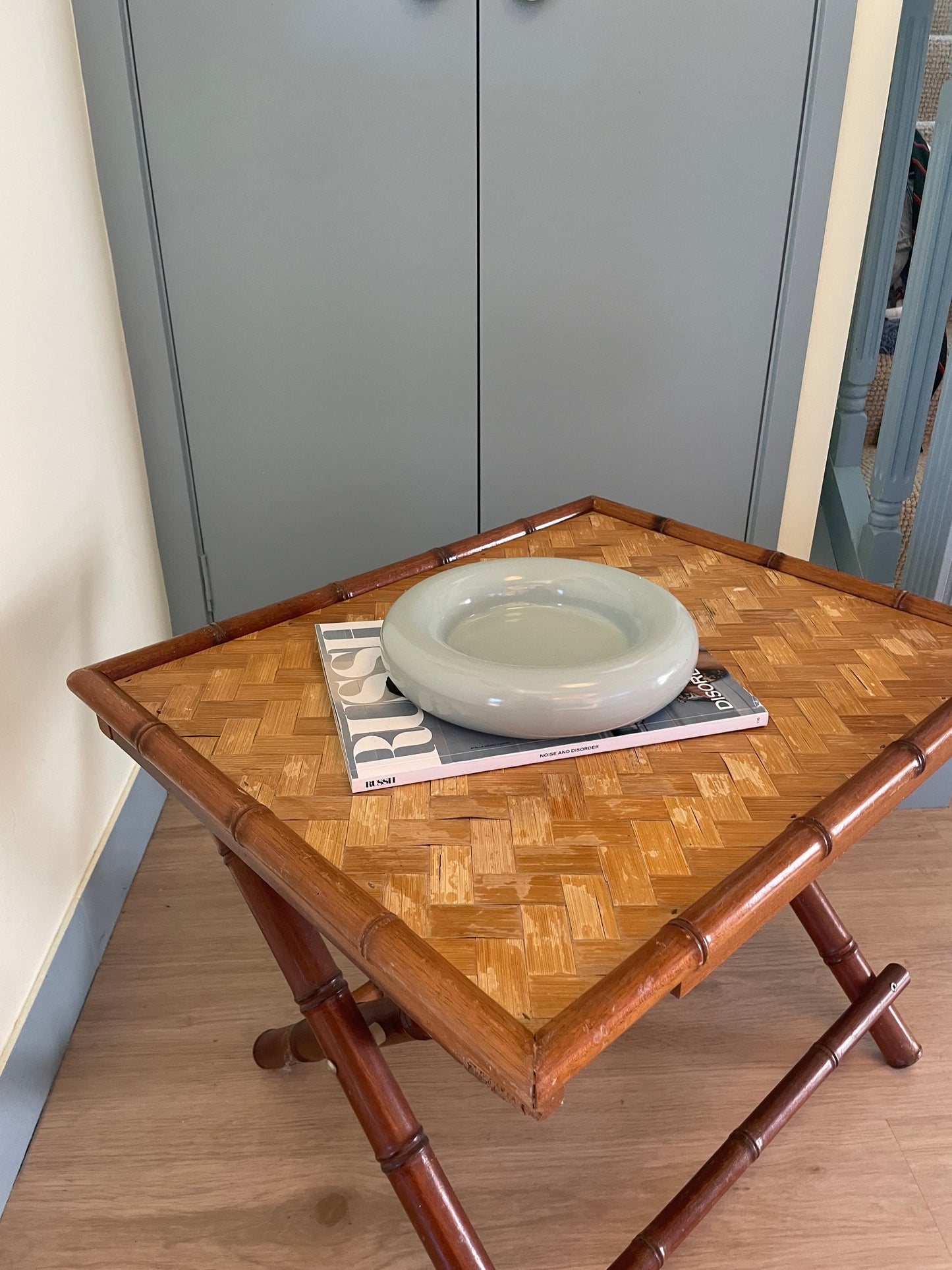 Vintage Bamboo Folding Lamp Table