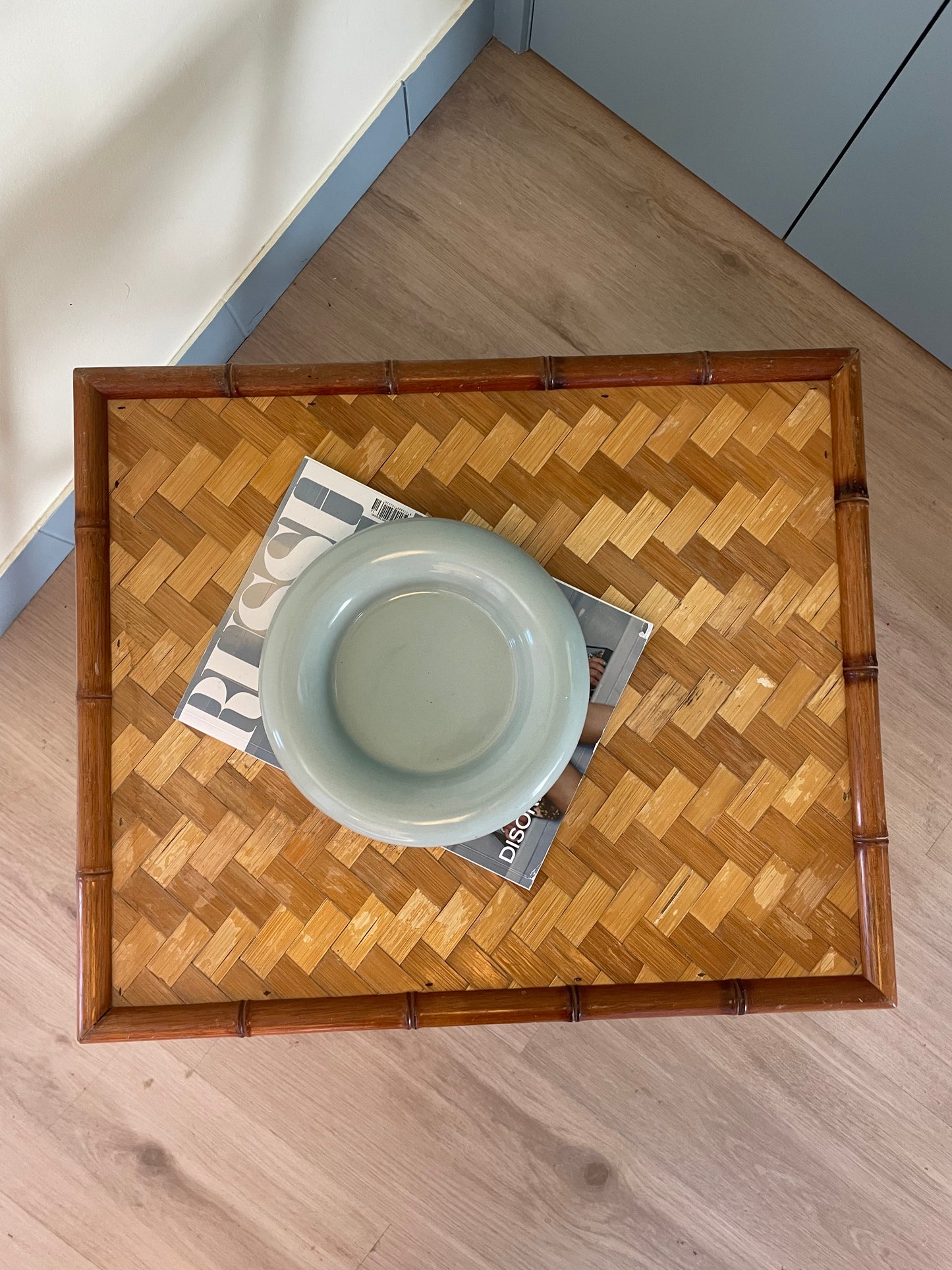 Vintage Bamboo Folding Lamp Table