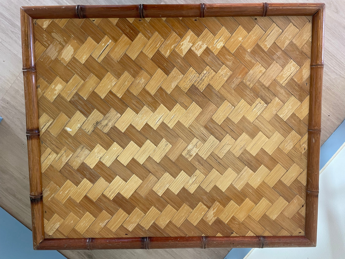Vintage Bamboo Folding Lamp Table