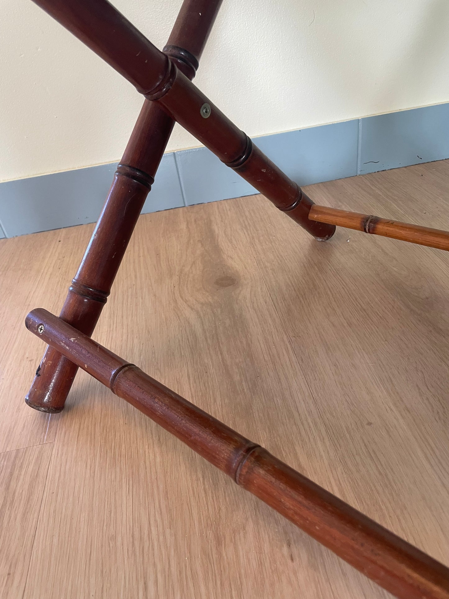 Vintage Bamboo Folding Lamp Table