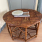 Vintage parquetry bamboo side table
