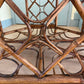 Vintage parquetry bamboo side table