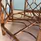 Vintage parquetry bamboo side table