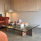 Enormous Vintage Glass & Pink Granite Coffee Table, 80's