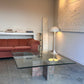 Enormous Vintage Glass & Pink Granite Coffee Table, 80's