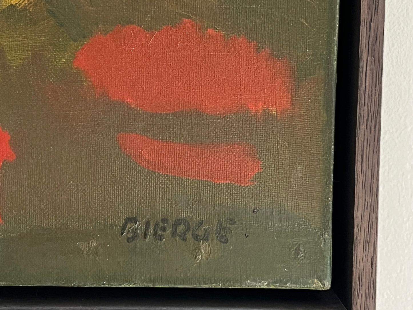 Original Painting by Roland Bierge, France 1970s - Custom Oak Frame