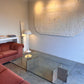 Enormous Vintage Glass & Pink Granite Coffee Table, 80's