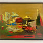 Original Painting by Roland Bierge, France 1970s - Custom Oak Frame
