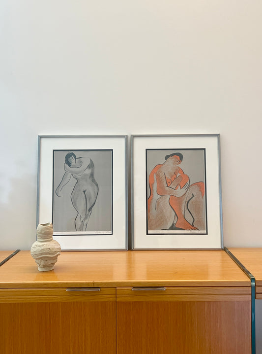 Pair of Signed Lithographs by Maria Lopez, Spain