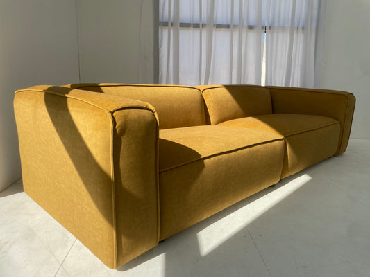 On Hold - Mustard Velvet 3.5 Seater Sofa