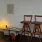 Pair of T.H. Brown Teak & Leather Stools