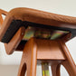 Pair of T.H. Brown Teak & Leather Stools
