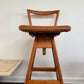 Pair of T.H. Brown Teak & Leather Stools