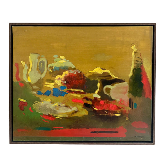 Original Painting by Roland Bierge - Floating Oak Frame