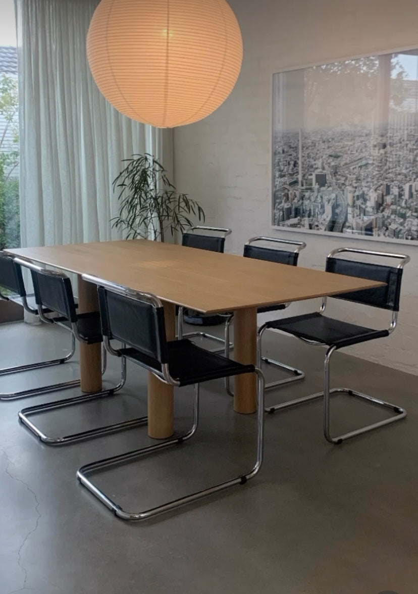 Vintage Black Leather Italian-Made Spoleto Bespoke Dining Chairs