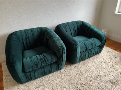 Green Flerbelle Armchairs - Two Available