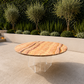 Vintage Onyx & Lucite Round Dining Table