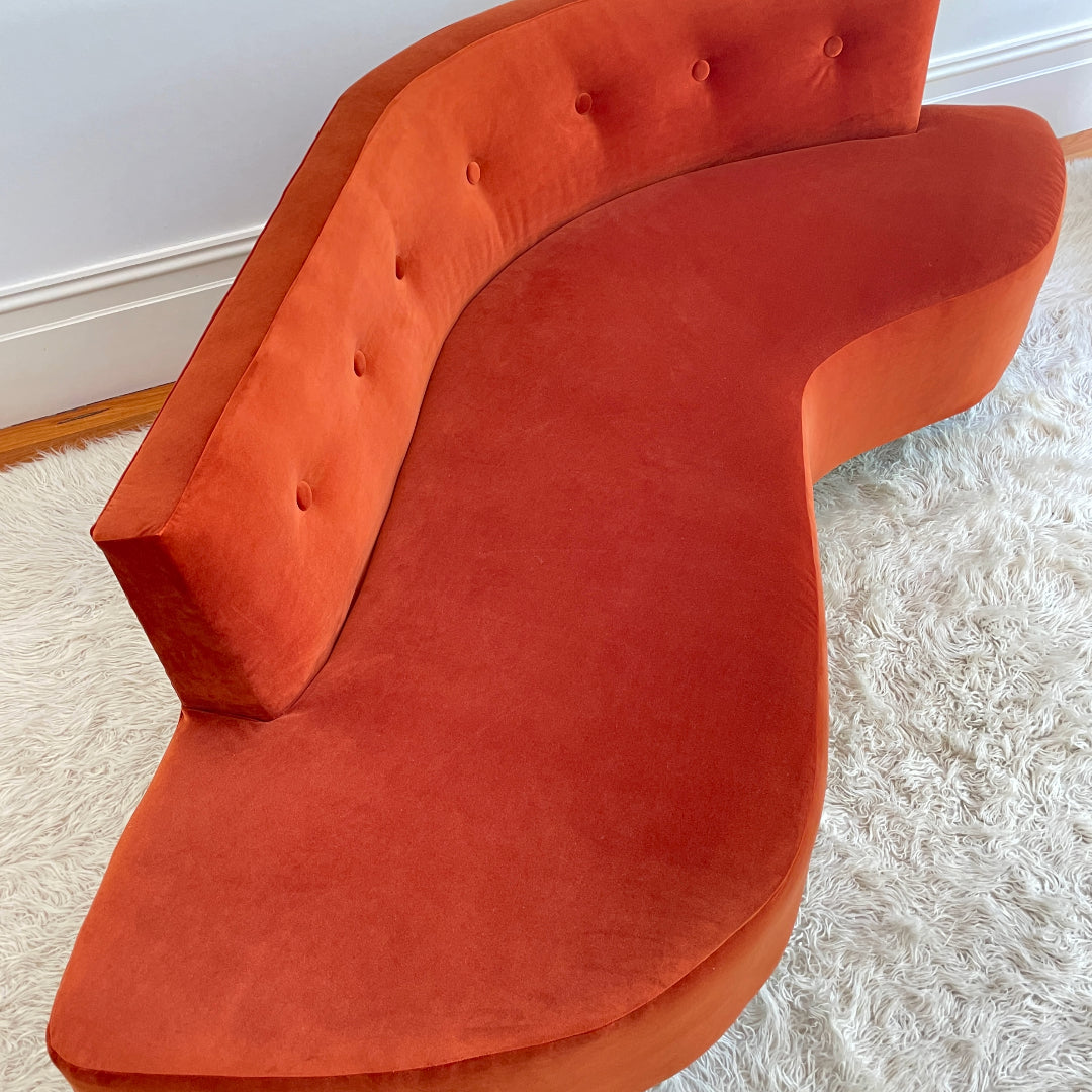 Orange Velvet Rosando Sofa