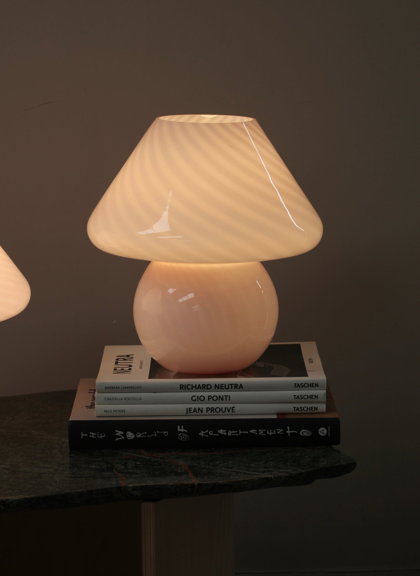 Large Pink Murano Mushroom Lamp - Two available