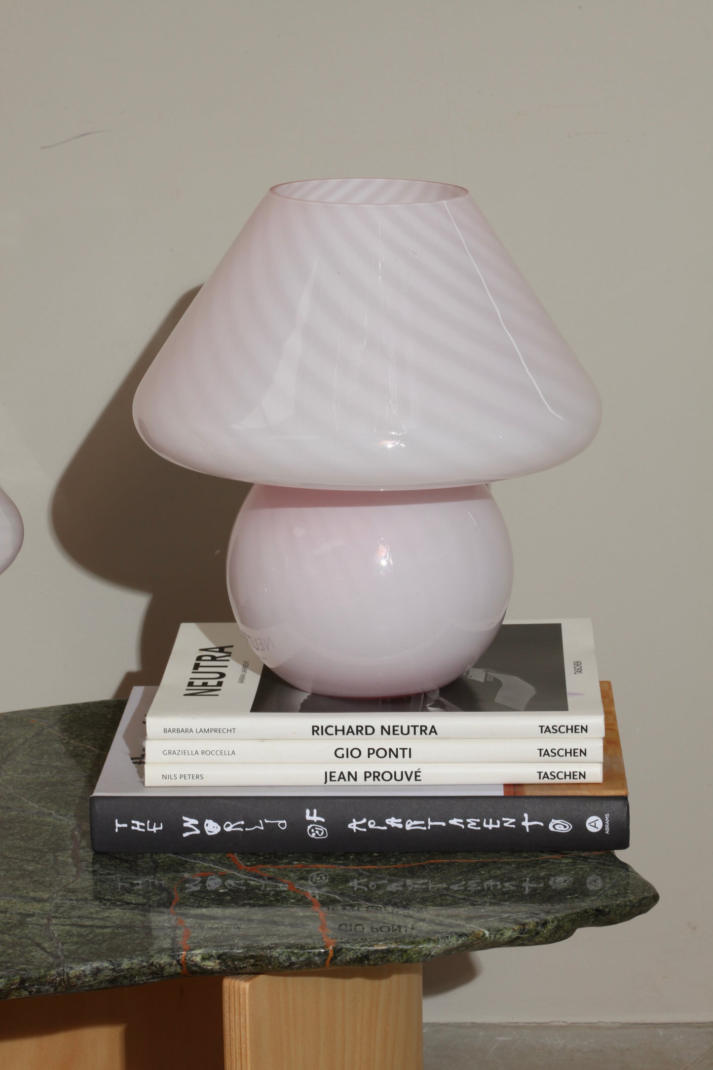 Large Pink Murano Mushroom Lamp - Two available